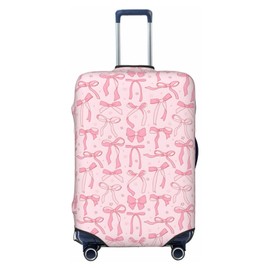 Luggage Suitcase Covers for Luggage Pink Bows 2, High Elasticity Washable Travel Baggage Protector Case Fits 18-21 in