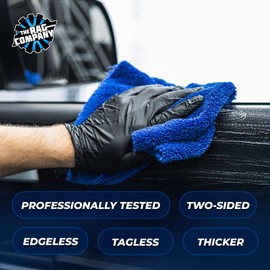 The Rag Company - Creature Edgeless Auto Detailing Towels (10-Pack) Professional 70/30 Blend, Dual-Pile Plush Microfiber, Buffing & Polishing, 420gsm, 16in x 16in, Royal Blue