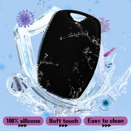 Silicone Body Scrubber, Premium Silicone Shower Scrubber for Nourishing Cleaning & Exfoliating Your Skin Lather Boosting Bristles with Ergonomic No-Slip Handle, Body Exfoliator for Men and Women