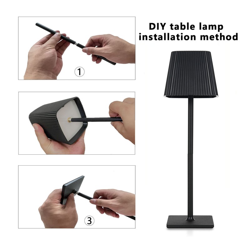 Table Lamp 2000mAh Rechargeable Metal Table Light Decorative Modren Desk