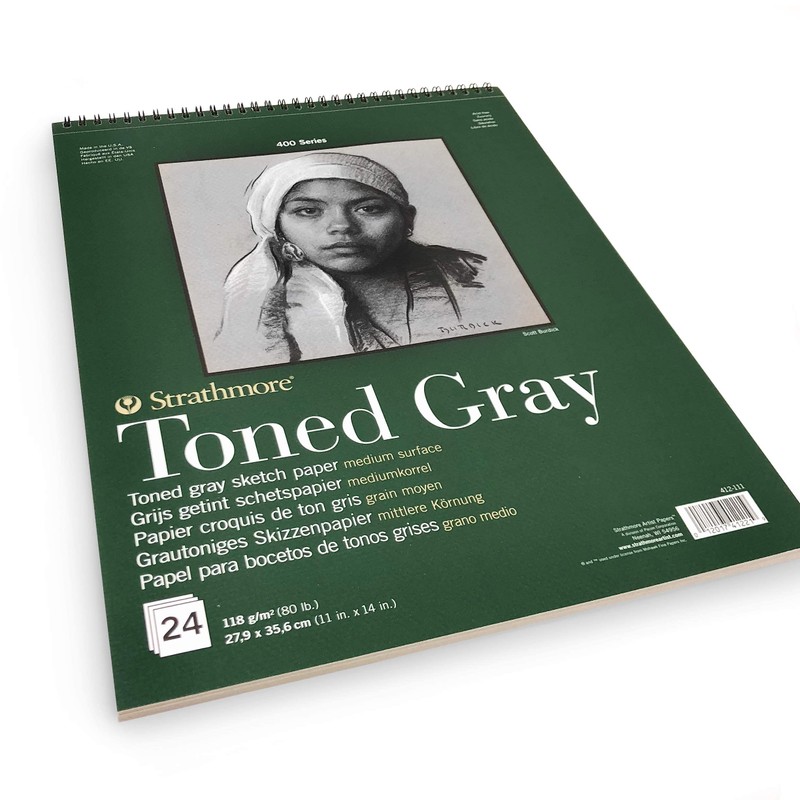 Strathmore Toned Sketch Paper Pad 28cm x 36cm -36kg Grey