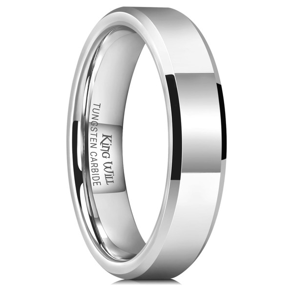 King Will BASIC Men 5mm Tungsten Carbide Wedding Ring Shiny