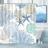 Tritard Extra Long Nautical Coastal Shower Curtain Starfish Seashell Coral
