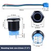 DMWD 2PCS 22MM Latching Push Button Switch Ring Led 12V-24V