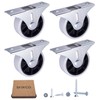 SKIR'CO (Pack of 4) 40mm Rubber Wheels Furniture Castors Fixed