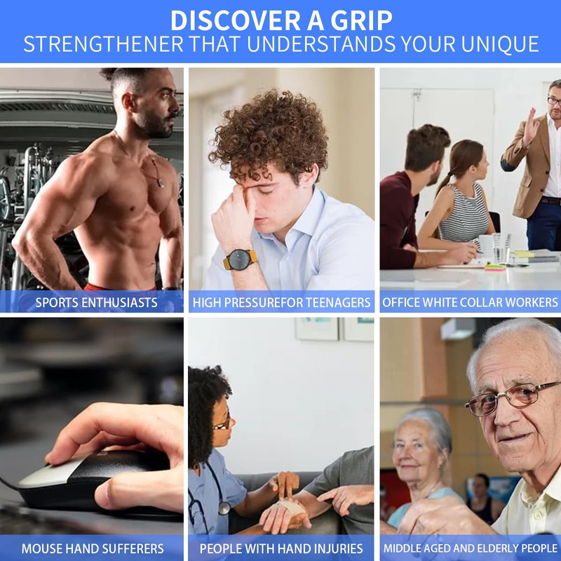 JIRONN Hand Grip Strengthener, Trainer, Grip Strengthener Workout Set, Non-Slip
