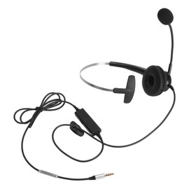 Single Ear Headset with Mic, Comfortable Lightweight Noise Canceling Wired Computer Headset for Call Center Office (Single 3.5mm Interface)