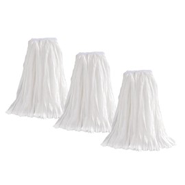 MATTHEW CLEANING Looped-Open Disposable Industrial Wet Mop Head 1.25'' Universal Headband Non-Woven Commercial Mop Head Replacement for indoor&outdoor Use,Floor Cleaning String Mop Head Refill 3 Pack