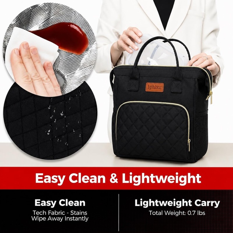 iPhixx Insulated Lunch Bag for Women, Lightweight Reusable Lunch Tote