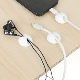 cobee 9 Pcs Adhesive Cable Clips, Charger Cord Holder for Nightstand, Cable Management Wire Cord Organizer for Desk, Nightstand, Phone Charger, Computer, Home, Office, Car(White)