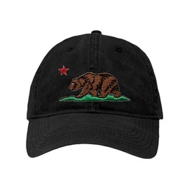 Go All Out One Size Black Deluxe Dad California Republic Bear Embroidered Deluxe Dad Hat