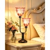 Lightdot Mid Century Modern Table Lamp Red Glass Vintage Lamp