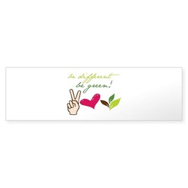 CafePress Be Different Be Green Bumper Sticker 10"x3" Rectangle Bumper Sticker Car Decal (10 Pack)