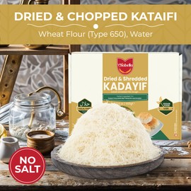 Chobella Premium Dried & Shredded Kataifi Fillo Dough, 500g (1.1lb), Kurutulmus Kadayif Pastry Dough, Ingredient for The Viral Dubai Pistachio Chocolate Bar, Knafeh, Kunafa, Phyllo, Katifi, Kataifi