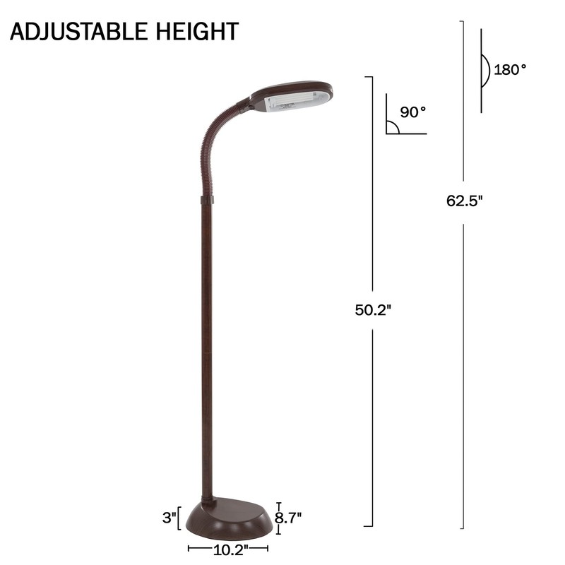 Bedford Home Floor Lamp - Full Spectrum Natural Sunlight Lamp
