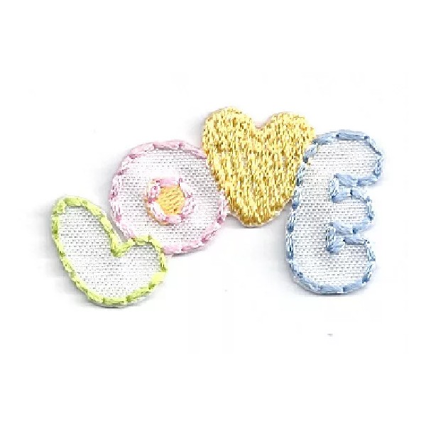 Unbranded "Love" Text - Embroidered Yellow Heart - Iron On