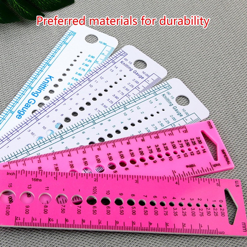 Haiki Multifunctional Knitting Needle Gauge Ruler Knitting Needle Measuring Tool