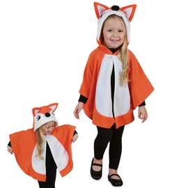 KarnevalsTeufel Costume Outfit Cape Fox Cape Forest Animal with Hood and Ears for Children (98)