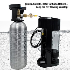 CO2 Hose, 1.5 m High Pressure Hose with 3000 PSI Safety Valve TR21-4 to W21.8-14 Gas Transfer Adapter CO2 Transfer Hose Adapter for CO2 Bottle 2 kg Gas Bottle Argon Gas Bottle CO2 Bottle