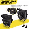 WENQI Fits 2006-2010 Lexus IS250 IS350 Smoked Fog Lights Bumper