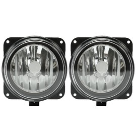 ECOTRIC Fog Lights Compatible with 2000-2004 Ford F-150 F150 Harley Davidson Clear Bumper Lamps Pair Left Right Bulbs