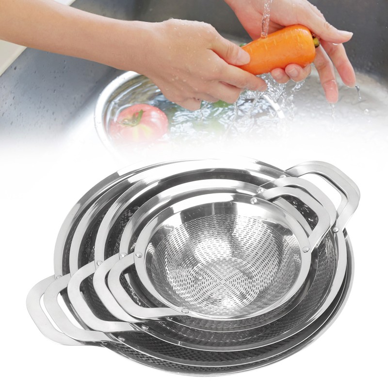 Stainless Steel Colander Multipurpose Mesh Strainer Baskets Fruit Vegetable Drain
