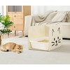 Qozary Cat Litter Box Enclosure, Waterproof Litter Box Shield for