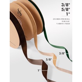 Utehilly Red Christmas Velvet Ribbon for Tree, Gift Wrapping, Flower Bouquet, Wreath Decorations, Bow Making 3/8'', 25 Yards