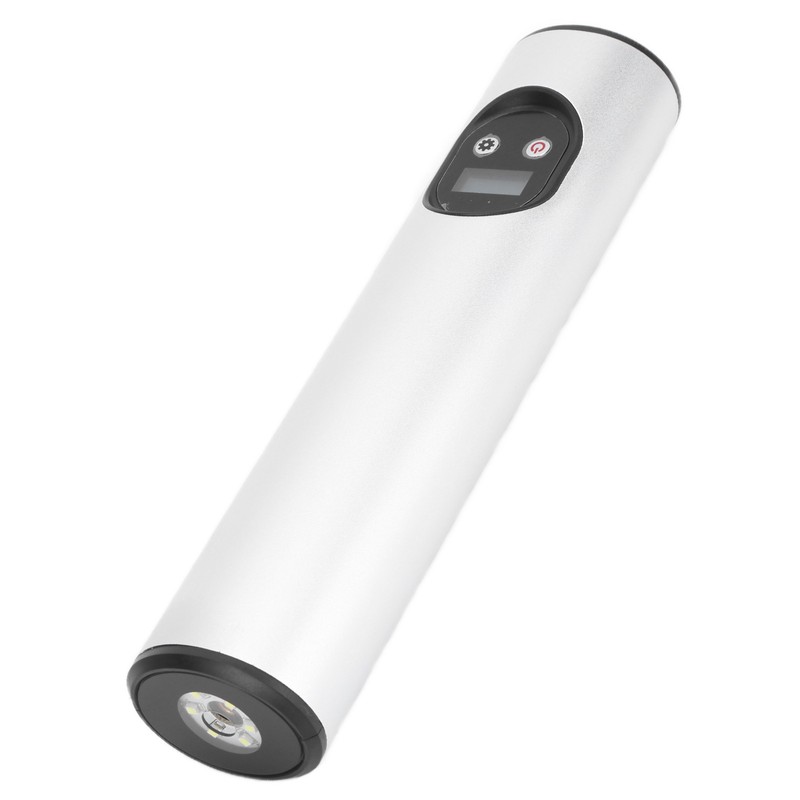 Cordless Air Pump Portable Multifunctional Rechargeable Digital Display Lighting InflatorSilver