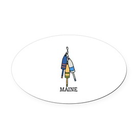 CafePress Maine Buoys Euro Oval Car Bumper Magnet