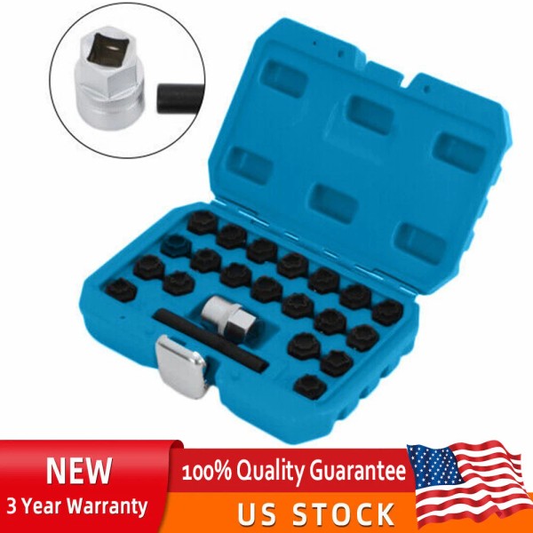 TBvechi 22pcs Universal Wheel Locking Key Socket Wheel Rim Lug