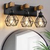 Farmhouse Vanity Light for Bathroom, 3-Light Wood Bathroom Vanity Light
