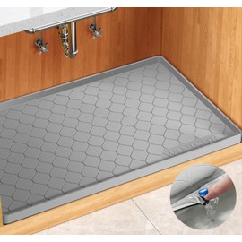 Winisok Silicone Under Sink Mat 19" x 19", Kitchen Essentials and Gadgets, Shelf Liner and Cabinet Protector, Home Organizers and Storage, Waterproof Bathroom Tray
