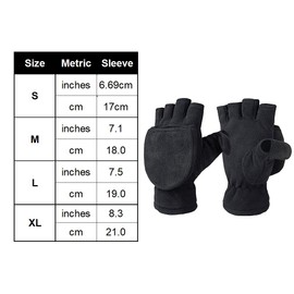 Anwangda Winter Gloves, 1 Pair Winter Warm Gloves, Fingerless Polar Fleece Gloves, Mittens, Fingerless Warm Gloves, Windproof Gloves with Flip Cover for Men and Women
