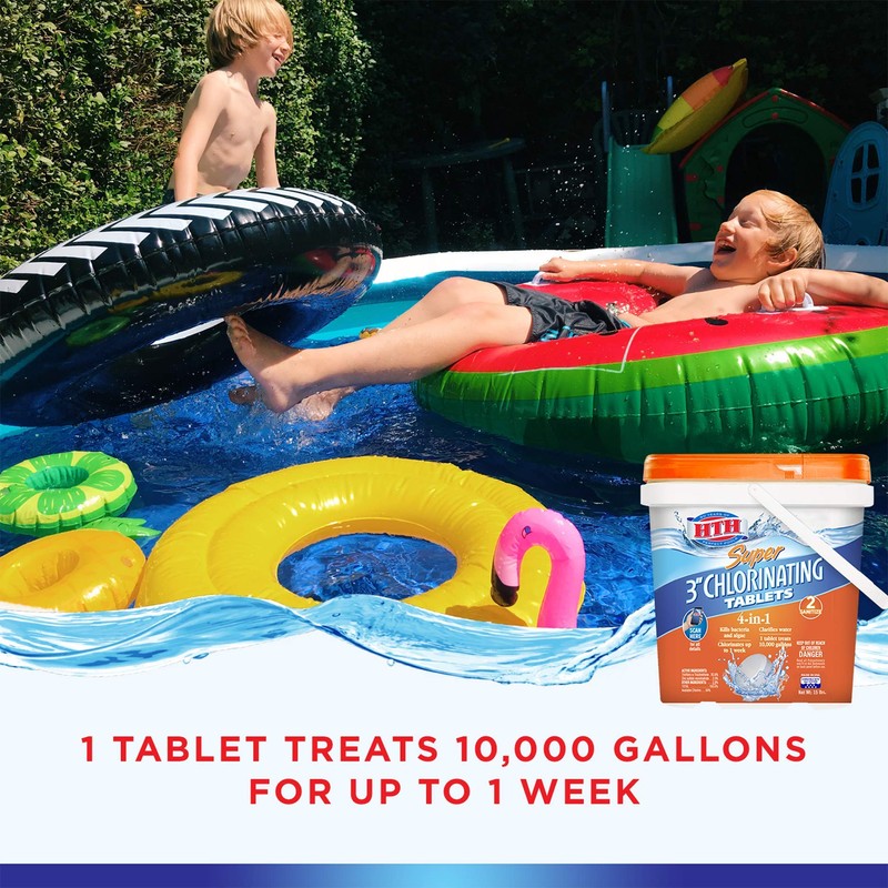 HTH 42038 Super 3" Chlorinating Tablets Swimming Pool Chlorine, 15