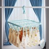 Rainfordhoma Clothes Drying Rack with 32 Clips, Foldable Hanging Rack,