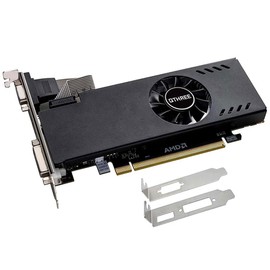QTHREE Radeon RX 550 Low Profile Graphics Card, 4GB GDDR5 128-bit, DVI-D, HDMI, VGA, PCI Express x8, Desktop Gaming Graphics Card for PC, DirectX 12, Computer GPU