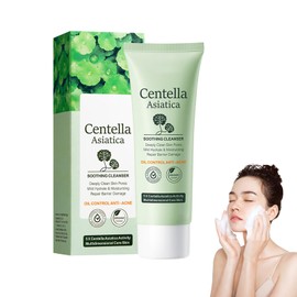 Tiefenreinigende Cica Centella Asiatica Gesichtsreinigungscreme, Extra Sanfte Formel Für Empfindliche Haut, Minimiert Hautirritationen, Feuchtigkeitsspendende Reinigung, Kontrolliert Öligen Glanz