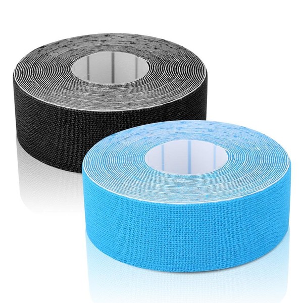 Dilwe Kinesiology Tape, 1 Roll Waterproof Breathable Pain Relief Adhesive Muscle Bandage Tape for Muscles Shin Splints Knee Shoulder(Blue)