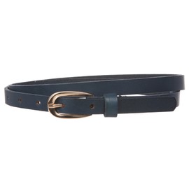 Women's 1/2" (13 mm) Skinny Cowhide Full Grain Leather Dress Belt, Navy | M - 34"