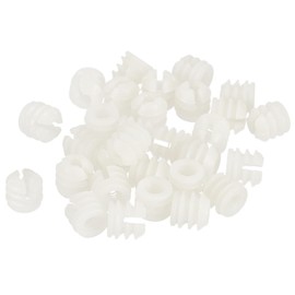 TA-VIGOR 30Pcs Furniture Plastic Pre-inserted Nuts, M6 x 10.5mm Plastic Hinge Dowel Inserts Panel Expansion Nuts for Hinge Self-tapping Screw, Furniture Connector Fittings