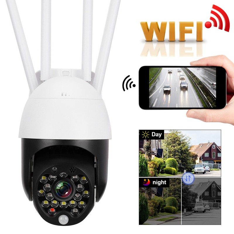 Mini 1in WiFi 1080P IP66 18 Lights Pan/Tilt Infrared Dome