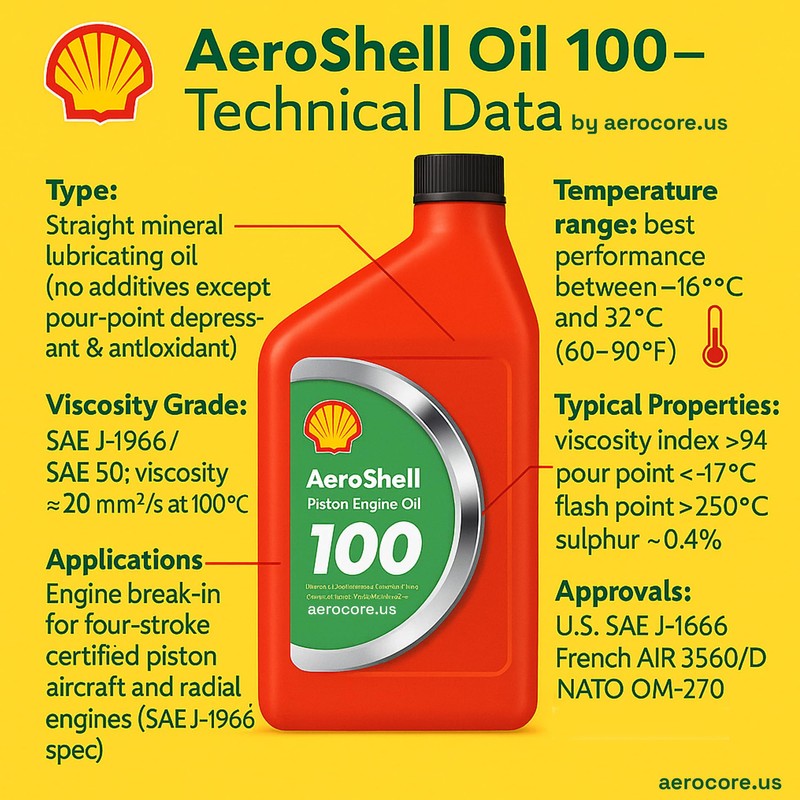 AEROSHELL OIL 100 MINERAL LUBRICATING OIL FOR AIRCRAFT PISTON ENGINES