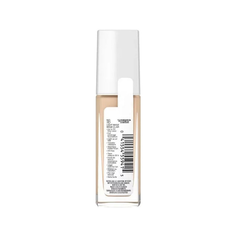 Base Líquida Maybelline Superstay Active Wear Tono 118 Light Beige