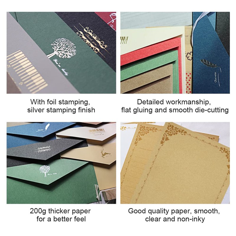 WYAN Vintage Envelopes 2 Sets 11 x 22 cm Envelopes
