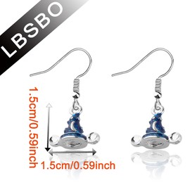 CENWA Magic Accessories Witchy Earrings Magic Blue Hat Drop Earrings Wizard Earrings Gift for Her (Magic Hat earrings CA)