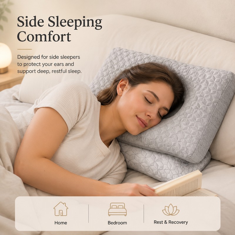 Ear Protection Pillow for Side Sleepers – Donut Ear Hole