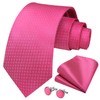 HISDERN Men's Wedding Ties and Pocket Square Solid Tie Cufflinks