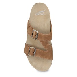 Dansko Dayna Double Buckle, Slip-On Sandal for Women - Cushioned Cork Midsole for Comfort and Shock Absorption - Vibram ECOSTEP EVO Rubber Outsole for Long-Lasting Wear Tan 7.5-8 M US