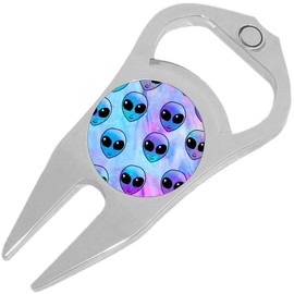 NewCharms Alien Heads Golf Ball Marker Divot Repair Tool Bottle Opener